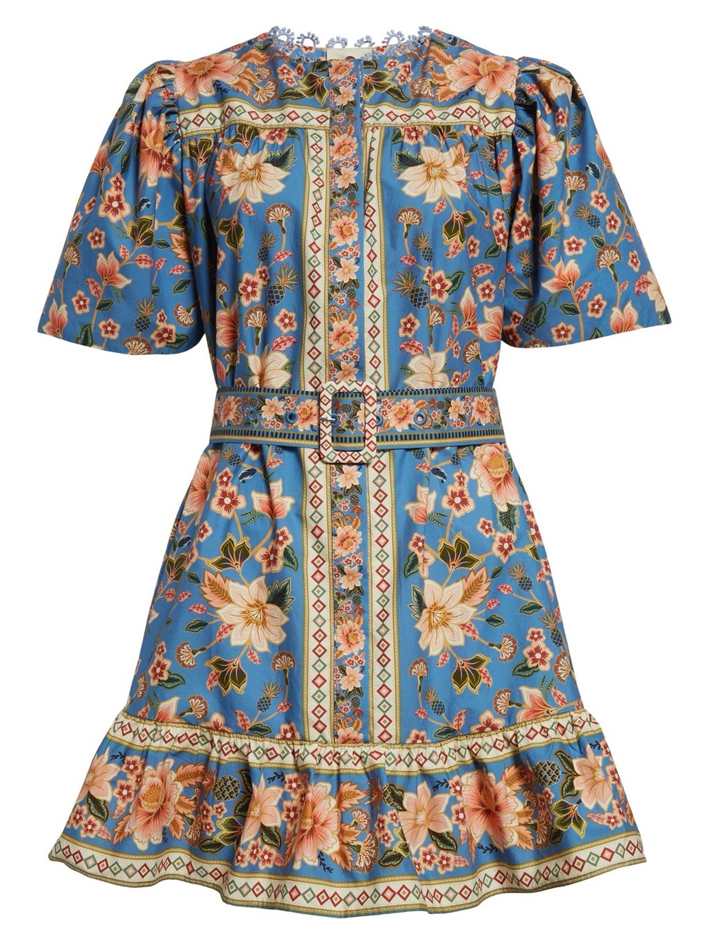 Farm Rio super bloom tapestry mini dress floral short dress - size large